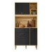 KIT COZINHA ERVA DOCE 90 FREIJO/OFF WHITE CRISTAL PRETO FECHADA NICIOLI