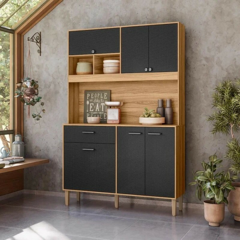 KIT COZINHA ERVA DOCE 120 FREIJO/OFF WHITE CRISTAL PRETO FECHADA NICIOLI KIT COZINHA ERVA DOCE 120 FREIJO/OFF WHITE CRISTAL PRETO FECHADA NICIOLI