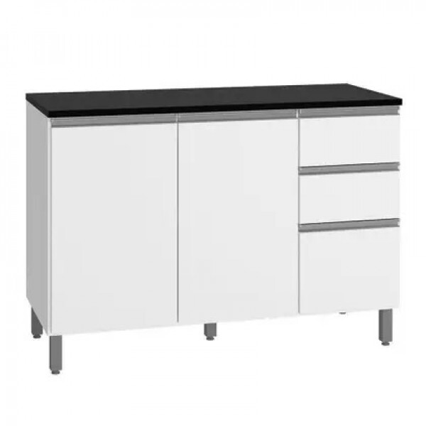 BALCAO C/TAMPO 120CM 3P EVIDENCE BRANCO POLIMAN BALCAO C/TAMPO 120CM 3P EVIDENCE BRANCO POLIMAN