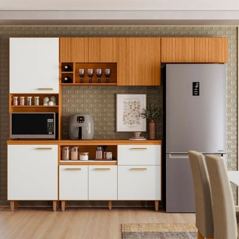 COZINHA COMPACTA 260CM 7P PANEL. DUPLO SICILIA FREIJO UV/OFF ACET/RIPADO FRISADO POLIMAN COZINHA COMPACTA 260CM 7P PANEL. DUPLO SICILIA FREIJO UV/OFF ACET/RIPADO FRISADO POLIMAN