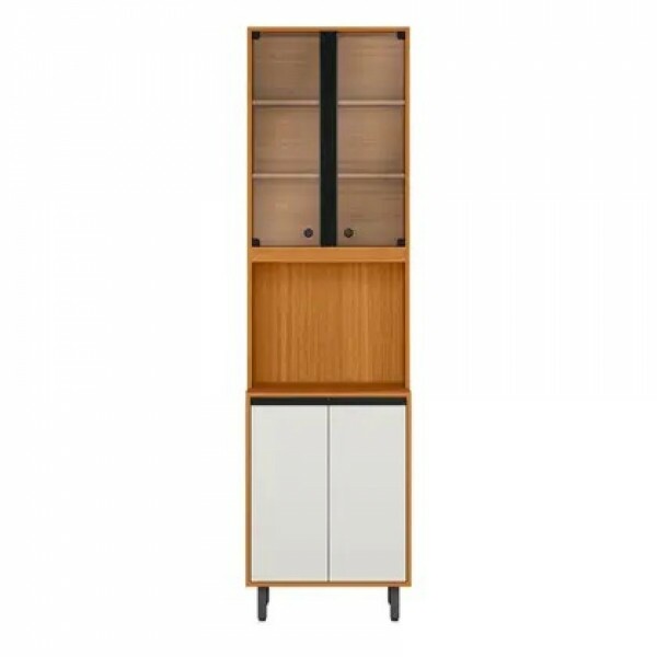COZINHA MOD PANELEIRO CRISTALEIRA 4P RAVENA FREIJO UV/OFF ACETINADO POLIMAN COZINHA MOD PANELEIRO CRISTALEIRA 4P RAVENA FREIJO UV/OFF ACETINADO POLIMAN