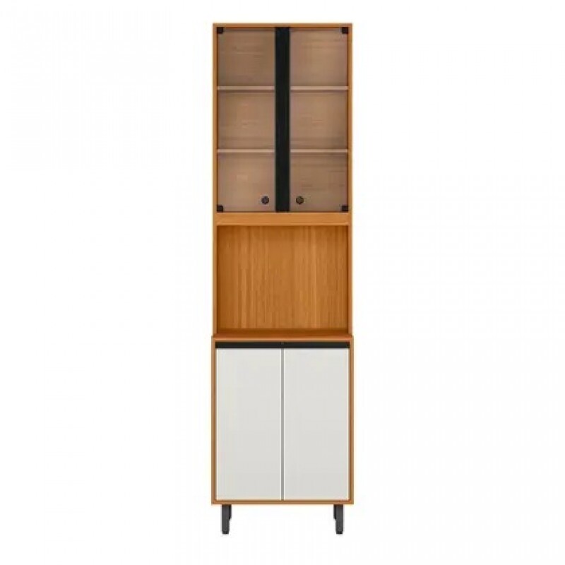 COZINHA MOD PANELEIRO CRISTALEIRA 4P RAVENA FREIJO UV/OFF ACETINADO POLIMAN COZINHA MOD PANELEIRO CRISTALEIRA 4P RAVENA FREIJO UV/OFF ACETINADO POLIMAN