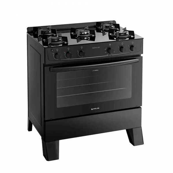 FOGAO 5B VIDRO MILAO GLASS PRETO ATLAS