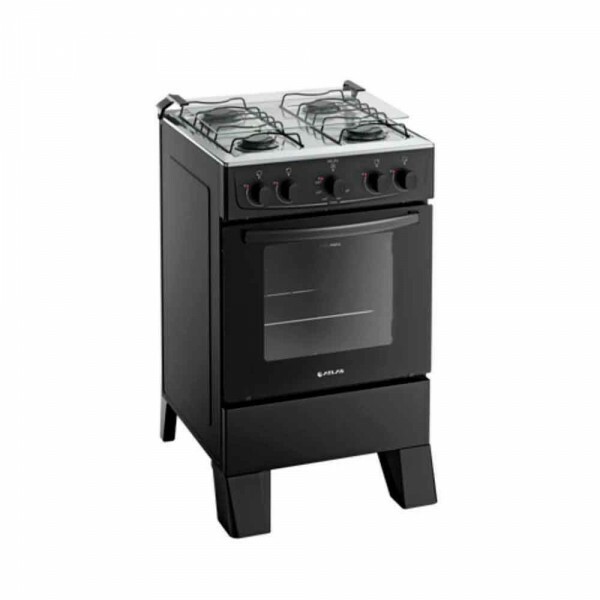 FOGAO 4B INOX MILAO PRETO ATLAS FOGAO 4B INOX MILAO PRETO ATLAS