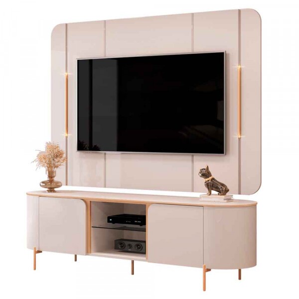 BANCADA COM PAINEL 180CM ADELE OFF WHITE/OFF WHITE DJ MOVEIS BANCADA COM PAINEL 180CM ADELE OFF WHITE/OFF WHITE DJ MOVEIS
