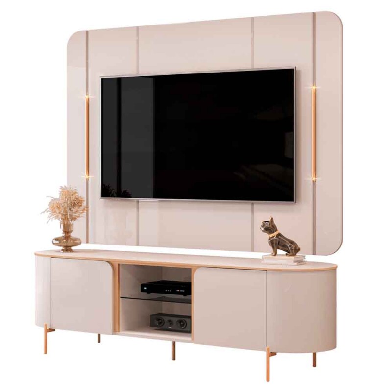 BANCADA COM PAINEL 180CM ADELE OFF WHITE/OFF WHITE DJ MOVEIS BANCADA COM PAINEL 180CM ADELE OFF WHITE/OFF WHITE DJ MOVEIS