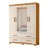 ROUPEIRO 4 PORTAS 4 GAVETAS MIAMI 064032 FREIJO/OFF WHITE COM ESPELHO MOVAL