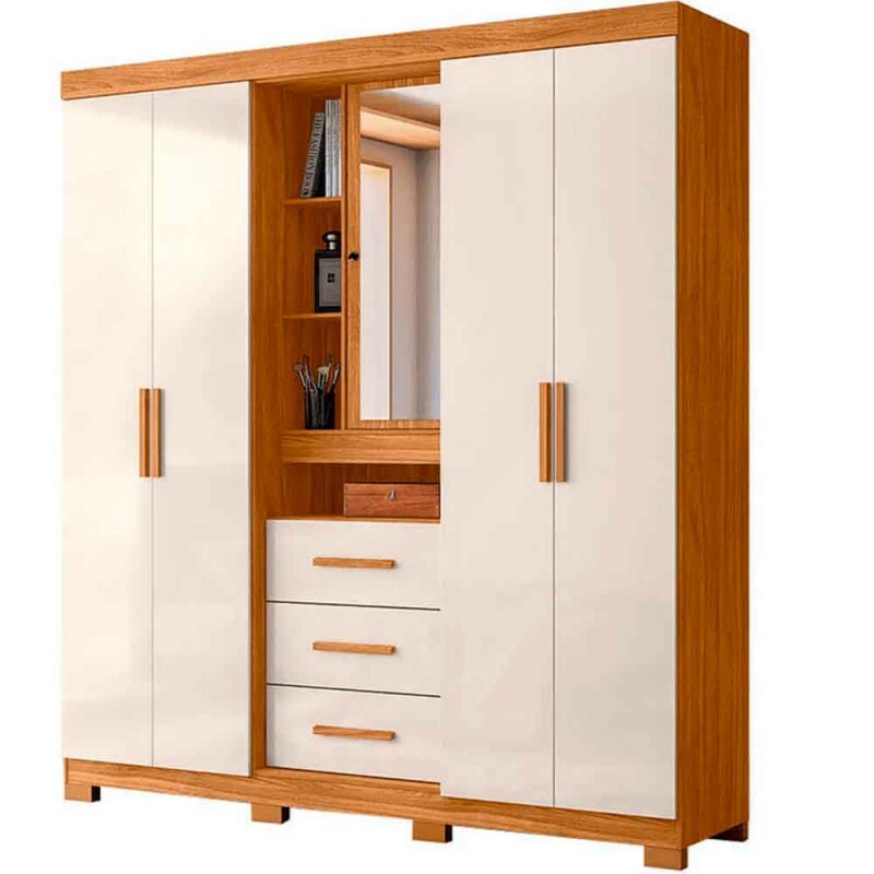 ROUPEIRO 5 PORTAS 3 GAVETAS 907032 ELDORADO FREIJO/OFF WHITE COM ESPELHO MOVAL ROUPEIRO 5 PORTAS 3 GAVETAS 907032 ELDORADO FREIJO/OFF WHITE COM ESPELHO MOVAL