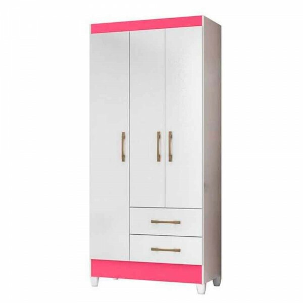 ROUPEIRO 3 PORTAS 2 GAVETAS 951440 LIMA BRANCO/ROSA MOVAL ROUPEIRO 3 PORTAS 2 GAVETAS 951440 LIMA BRANCO/ROSA MOVAL