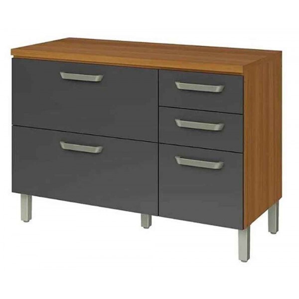 BALCAO 2 PORTAS 3 GAVETAS 120CM 100% MDF PRINCESA FREIJÓ/GRAFITE NESHER BALCAO 2 PORTAS 3 GAVETAS 120CM 100% MDF PRINCESA FREIJÓ/GRAFITE NESHER