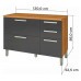 BALCAO 2 PORTAS 3 GAVETAS 120CM 100% MDF PRINCESA FREIJÓ/GRAFITE NESHER BALCAO 2 PORTAS 3 GAVETAS 120CM 100% MDF PRINCESA FREIJÓ/GRAFITE NESHER