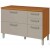 BALCAO 2 PORTAS 3 GAVETAS 120CM 100% MDF PRINCESA  FREIJO/OFF WHITE NESHER