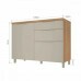 BALCAO 1 PORTA 3 GAVETAS 120CM 100% MDF CONDESSA CARVALHO-GREIGE NESHER BALCAO 1 PORTA 3 GAVETAS 120CM 100% MDF CONDESSA CARVALHO-GREIGE NESHER