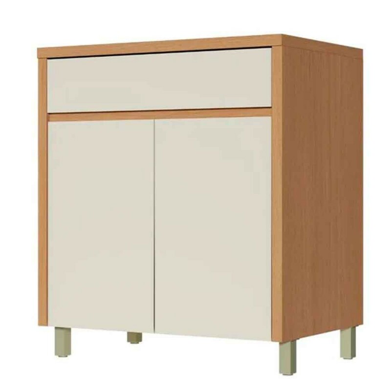 BALCAO 2 PORTAS 1 GAVETA 80CM 100% CONDESSA MDF CARVALHO-GREIGE NESHER BALCAO 2 PORTAS 1 GAVETA 80CM 100% CONDESSA MDF CARVALHO-GREIGE NESHER